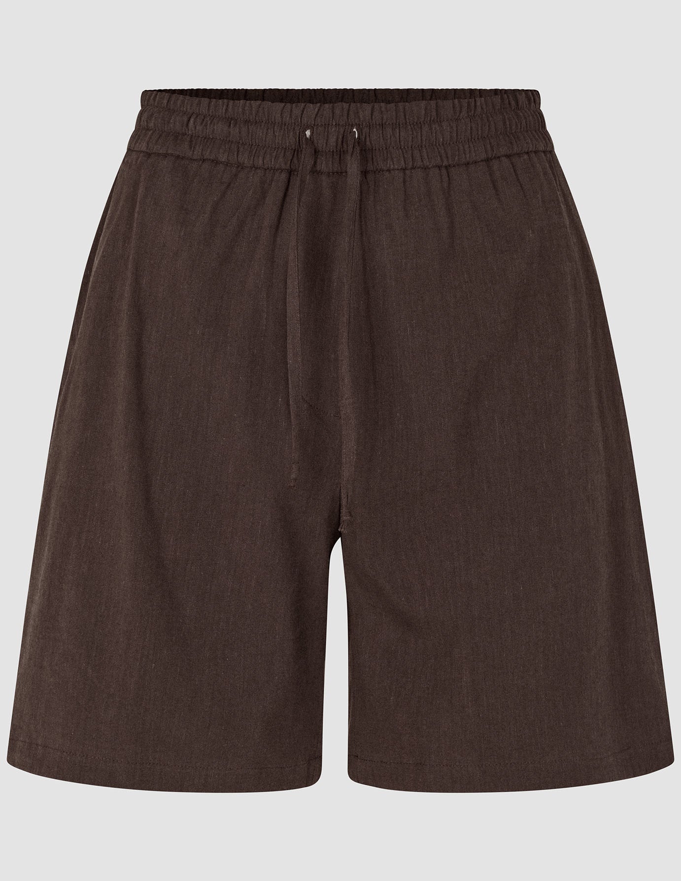 Linen Set Espresso Long Sleeved Shirt & Relaxed Shorts